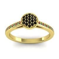 Black Onyx Fashion Ring In 14k Yellow Gold With Ruby And Emerald – Jalaksa Simple Ring