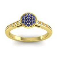 Blue Sapphire Fashion Ring In 14k Yellow Gold With Aquamarine And Citrine – Jalaksa Simple Ring
