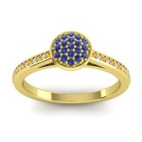 Blue Sapphire Fashion Ring In 14k Yellow Gold With Citrine And Lab Diamond – Jalaksa Simple Ring