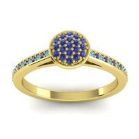 Blue Sapphire Fashion Ring In 14k Yellow Gold With Swiss Blue Topaz – Jalaksa Simple Ring