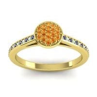 Citrine Fashion Ring In 14k Yellow Gold With Blue Sapphire And Aquamarine – Jalaksa Simple Ring