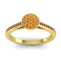 Citrine Fashion Ring In 14k Yellow Gold With Ruby – Jalaksa Simple Ring