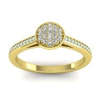 Lab Diamond Fashion Ring In 14k Yellow Gold With Aquamarine – Jalaksa Simple Ring