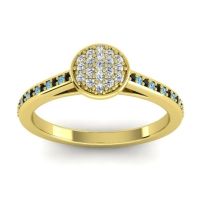 Lab Diamond Fashion Ring In 14k Yellow Gold With Black Onyx And Swiss Blue Topaz – Jalaksa Simple Ring