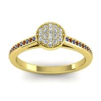 Lab Diamond Fashion Ring In 14k Yellow Gold With Blue Sapphire And Garnet – Jalaksa Simple Ring