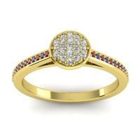 Lab Diamond Fashion Ring In 14k Yellow Gold With Ruby And Blue Sapphire – Jalaksa Simple Ring