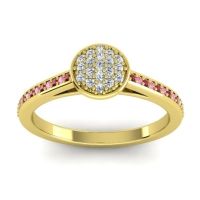 Lab Diamond Fashion Ring In 14k Yellow Gold With Ruby And Pink Tourmaline – Jalaksa Simple Ring