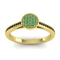 Emerald Fashion Ring In 14k Yellow Gold With Black Onyx – Jalaksa Simple Ring