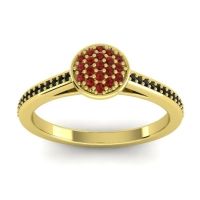 Garnet Fashion Ring In 18k Yellow Gold With Black Onyx – Jalaksa Simple Ring