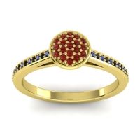 Garnet Fashion Ring In 14k Yellow Gold With Blue Sapphire And Black Onyx – Jalaksa Simple Ring