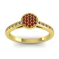 Garnet Fashion Ring In 14k Yellow Gold With Blue Sapphire And Citrine – Jalaksa Simple Ring