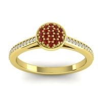 Garnet Fashion Ring In 14k Yellow Gold With Lab Diamond – Jalaksa Simple Ring