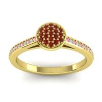 Garnet Fashion Ring In 14k Yellow Gold With Pink Tourmaline And Diamond – Jalaksa Simple Ring