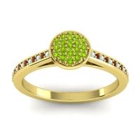 Peridot Fashion Ring In 14k Yellow Gold With Aquamarine And Garnet – Jalaksa Simple Ring