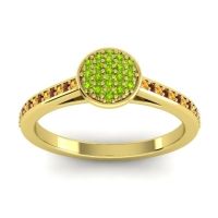 Peridot Fashion Ring In 14k Yellow Gold With Citrine And Garnet – Jalaksa Simple Ring