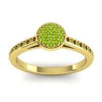 Peridot Fashion Ring In 14k Yellow Gold With Garnet – Jalaksa Simple Ring