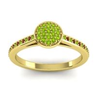 Peridot Fashion Ring In 14k Yellow Gold With Garnet – Jalaksa Simple Ring