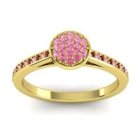 Pink Tourmaline Fashion Ring In 14k Yellow Gold With Garnet – Jalaksa Simple Ring