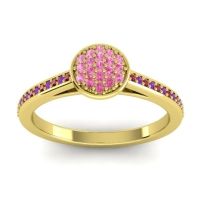 Pink Tourmaline Fashion Ring In 14k Yellow Gold With Ruby And Amethyst – Jalaksa Simple Ring