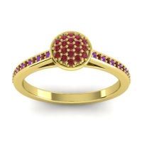 Ruby Fashion Ring In 14k Yellow Gold With Amethyst And Garnet – Jalaksa Simple Ring