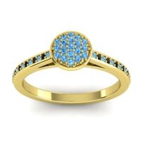 Swiss Blue Topaz Fashion Ring In 18k Yellow Gold With Black Onyx – Jalaksa Simple Ring