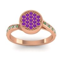 Amethyst Fashion Ring In 18K Rose Gold With Emerald And Lab Diamond – Cakra Statement Ring