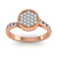 Aquamarine Fashion Ring In 14K Rose Gold With Swiss Blue Topaz – Cakra Statement Ring