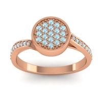 Aquamarine Fashion Ring In 14K Rose Gold With Lab Diamond – Cakra Statement Ring