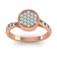 Aquamarine Fashion Ring In 14K Rose Gold With Swiss Blue Topaz – Cakra Statement Ring
