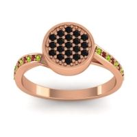 Black Onyx Fashion Ring In 18K Rose Gold With Peridot And Garnet – Cakra Statement Ring