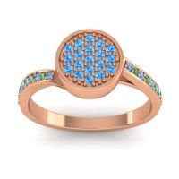 Blue Sapphire Fashion Ring In 14K Rose Gold With Emerald – Cakra Statement Ring