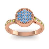 Blue Sapphire Fashion Ring In 18K Rose Gold With Peridot And Lab Diamond – Cakra Statement Ring