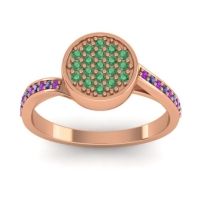 Emerald Fashion Ring In 14K Rose Gold With Amethyst And Swiss Blue Topaz – Cakra Statement Ring