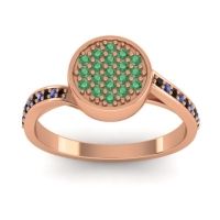 Emerald Fashion Ring In 14K Rose Gold With Black Onyx And Swiss Blue Topaz – Cakra Statement Ring
