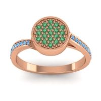 Emerald Fashion Ring In 14K Rose Gold With Blue Sapphire – Cakra Statement Ring