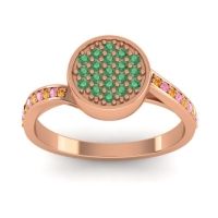 Emerald Fashion Ring In 14K Rose Gold With Citrine And Pink Tourmaline – Cakra Statement Ring