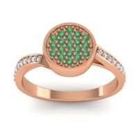 Emerald Fashion Ring In 14K Rose Gold With Lab Diamond And Aquamarine – Cakra Statement Ring
