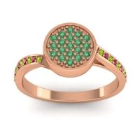 Emerald Fashion Ring In 14K Rose Gold With Peridot And Ruby – Cakra Statement Ring