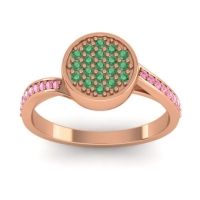 Emerald Fashion Ring In 14K Rose Gold With Pink Tourmaline – Cakra Statement Ring