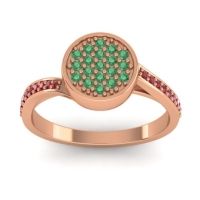Emerald Fashion Ring In 14K Rose Gold With Ruby – Cakra Statement Ring
