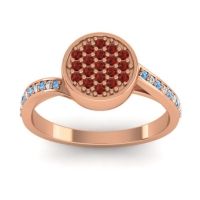 Garnet Fashion Ring In 14K Rose Gold With Blue Sapphire And Lab Diamond – Cakra Statement Ring