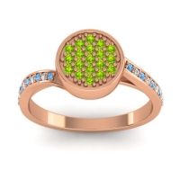 Peridot Fashion Ring In 18K Rose Gold With Blue Sapphire And Diamond – Cakra Statement Ring