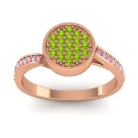 Peridot Fashion Ring In 18K Rose Gold With Pink Tourmaline And Diamond – Cakra Statement Ring