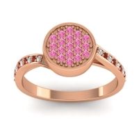 Pink Tourmaline Fashion Ring In 18K Rose Gold With Diamond And Garnet – Cakra Statement Ring