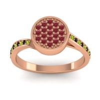 Ruby Fashion Ring In 18K Rose Gold With Peridot And Black Onyx – Cakra Statement Ring