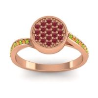 Ruby Fashion Ring In 18K Rose Gold With Peridot And Citrine – Cakra Statement Ring