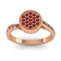 Ruby Fashion Ring In 14K Rose Gold With Emerald – Cakra Statement Ring