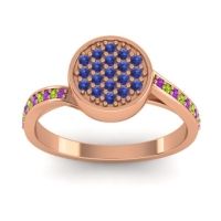 Swiss Blue Topaz Fashion Ring In 18K Rose Gold With Amethyst And Peridot – Cakra Statement Ring