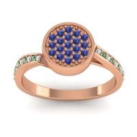 Swiss Blue Topaz Fashion Ring In 14K Rose Gold With Aquamarine And Emerald – Cakra Statement Ring