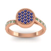 Swiss Blue Topaz Fashion Ring In 14K Rose Gold With Emerald And Aquamarine – Cakra Statement Ring